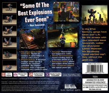 Future Cop - L.A.P.D (US) box cover back